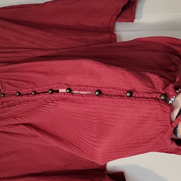 American Rag Button Up Drawstring Blouse - Picture 5 of 6